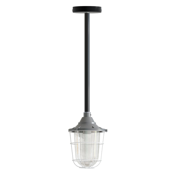 Industrial pipe ceiling pendant light kit with Conduit Fisherman Cage ~ 6114 – Grey / 80cm / No