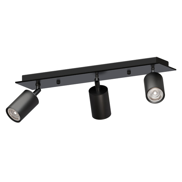 Foco de techo LED negro de 2, 3, 4 y 5 luces para decoración del hogar ~6138  – 3 vías