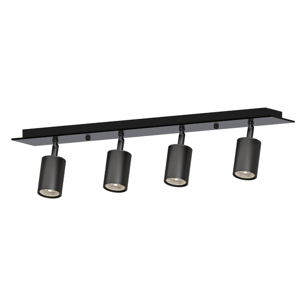 Foco de techo LED negro de 2, 3, 4 y 5 luces para decoración del hogar ~6138  – 4 vías