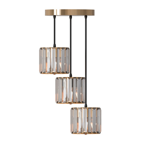 Modern Crystal 3 Head Pendant Light Indoor Entrance Dining Room ~6131