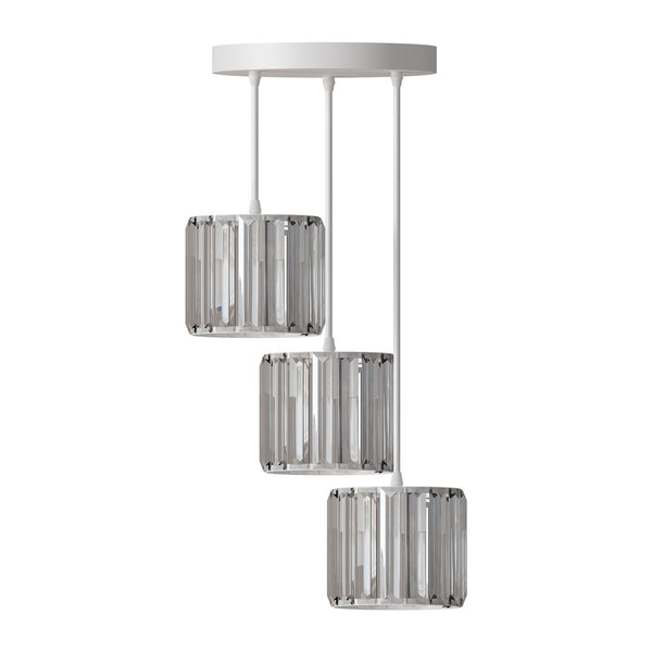 Modern Crystal 3 Head Pendant Light Indoor Entrance Dining Room ~6131 – White / No