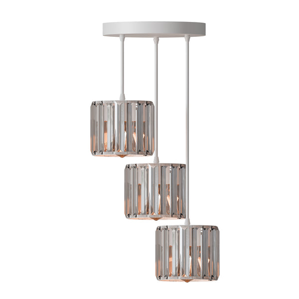 Modern Crystal 3 Head Pendant Light Indoor Entrance Dining Room ~6131 – White / Yes