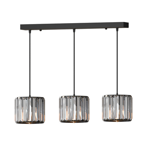Modern Adjustable 3-Light Crystal Shade Pendant Chandelier ~ 6137