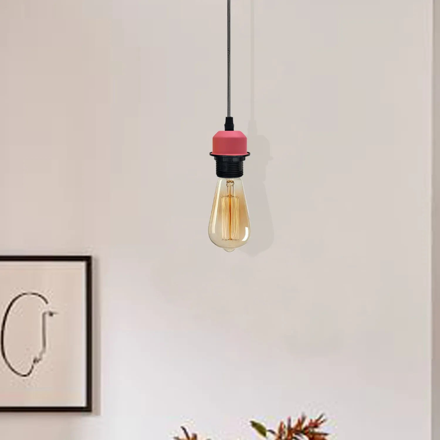 10Pack Pink Pendant Light,E27 Lamp Holder Ceiling Hanging Light,PVC Cable~4250