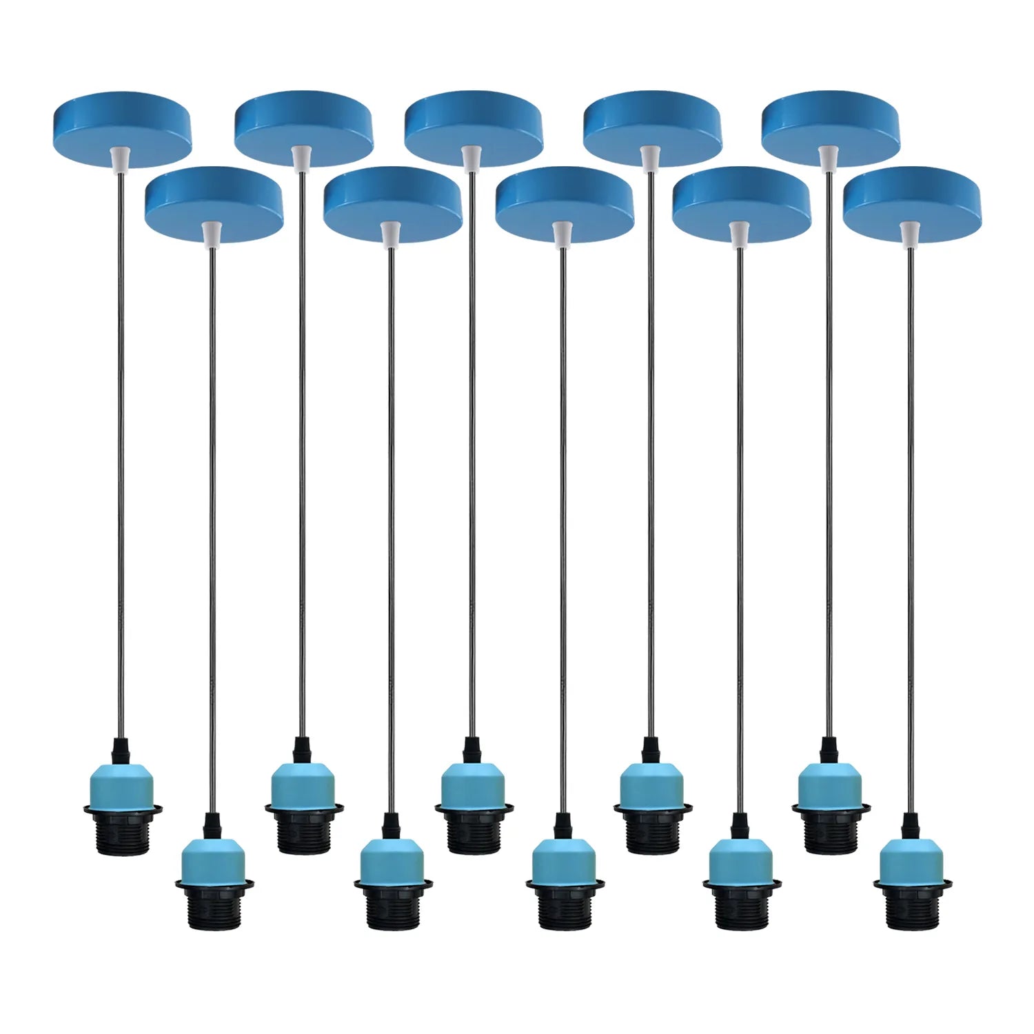 10Pack Blue Pendant Light,E27 Lamp Holder Ceiling Hanging Light,PVC Cable~4246