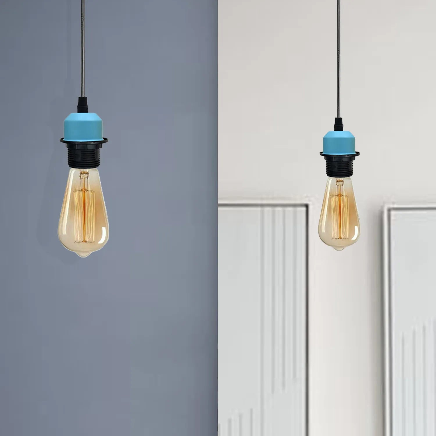 10Pack Blue Pendant Light,E27 Lamp Holder Ceiling Hanging Light,PVC Cable~4246