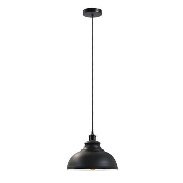 Height Adjustable Metal Pendant Light ~6151 – Black White interior