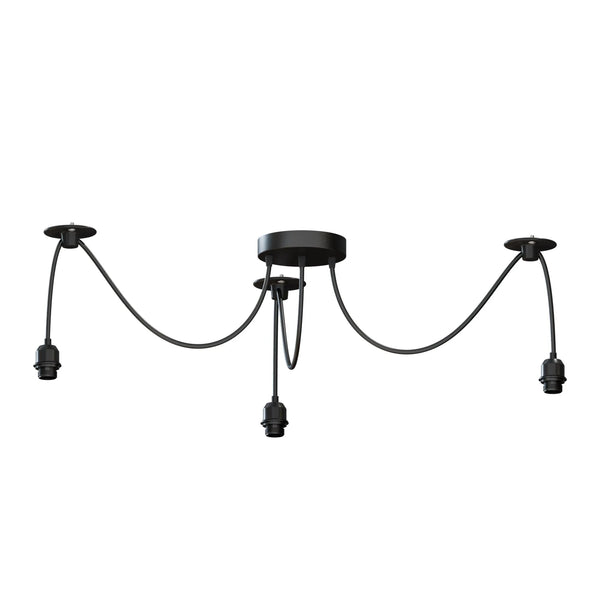 Industrial Spider Pendant Light Multi Arm E27 Adjustable Fitting ~ 6180 – 3 Head / No