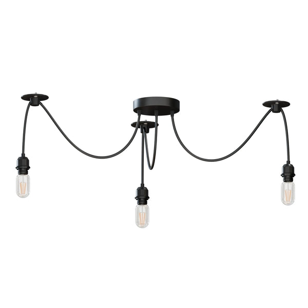 Industrial Spider Pendant Light Multi Arm E27 Adjustable Fitting ~ 6180 – 3 Head / Yes