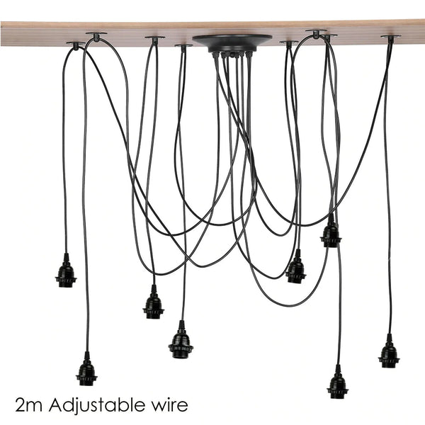 Industrial 8-Way Spider Chandelier 2m Adjustable ~6269 – No
