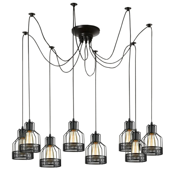 Retro Multi Arm Birdcage Pendant Light | E27 | Vintage | Adjustable ~6318 – Yes / 8 Outlet