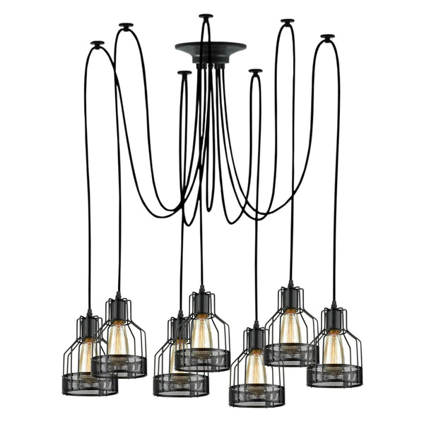 Retro Multi Arm Birdcage Pendant Light | E27 | Vintage | Adjustable ~6318 – Yes / 7 Outlet