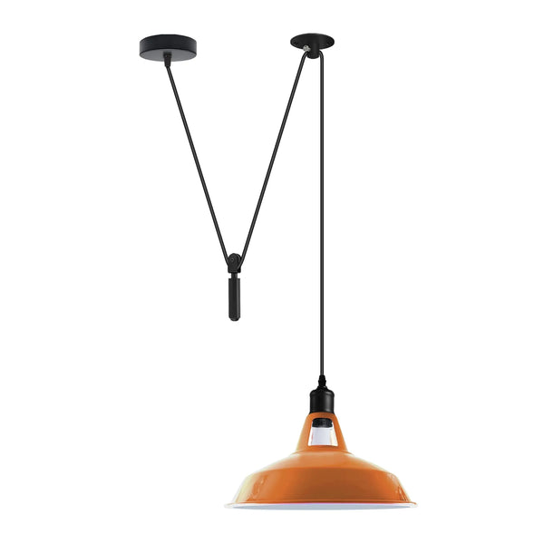 Shaded 2M Pulley Pendant Light ~6398 – Orange