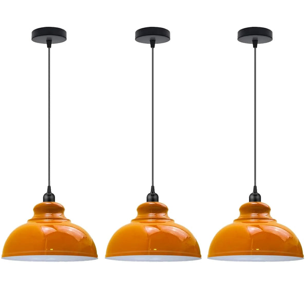 3 Pack Shaded Bar Pendant Light Metal ~6693 – Orange