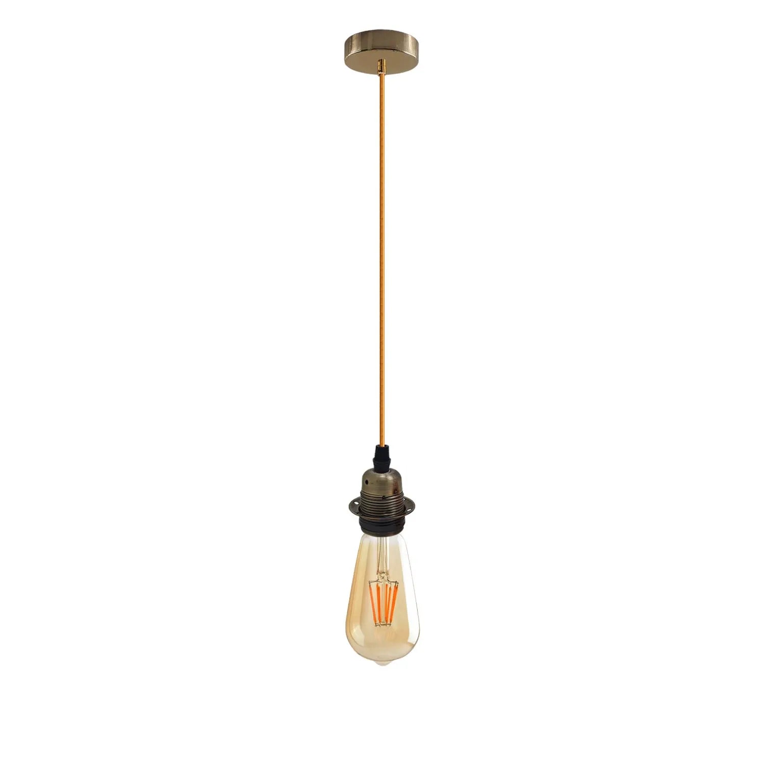 Fabric Flex Hanging Pendant Light Lamp Holder FREE Bulb Fitting Lighting Kit~2336
