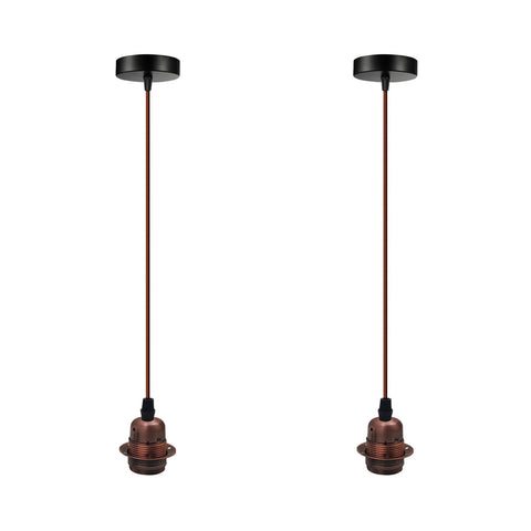 Industrial Copper Pendant Light Holders 2-PCS~4257