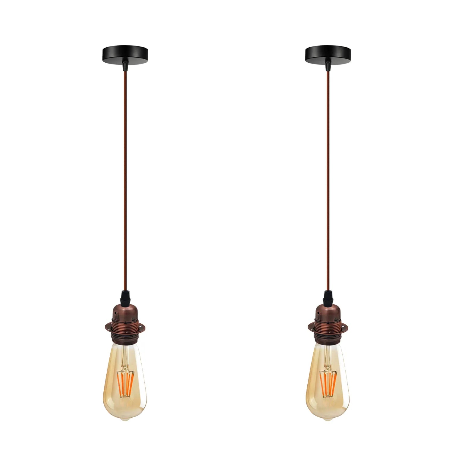 Industrial Copper Pendant Light Socket Holders 2-Pack