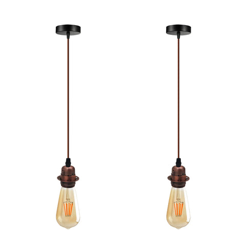 Industrial Copper Pendant Light Holders 2-PCS~4257