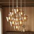 Amber Glass Lamp Shade Diamond Geometric Pendant Cover E27 ~6631