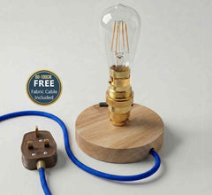 Vintage Wooden Table Lamp B22 Push Switch with FREE Cable~6797