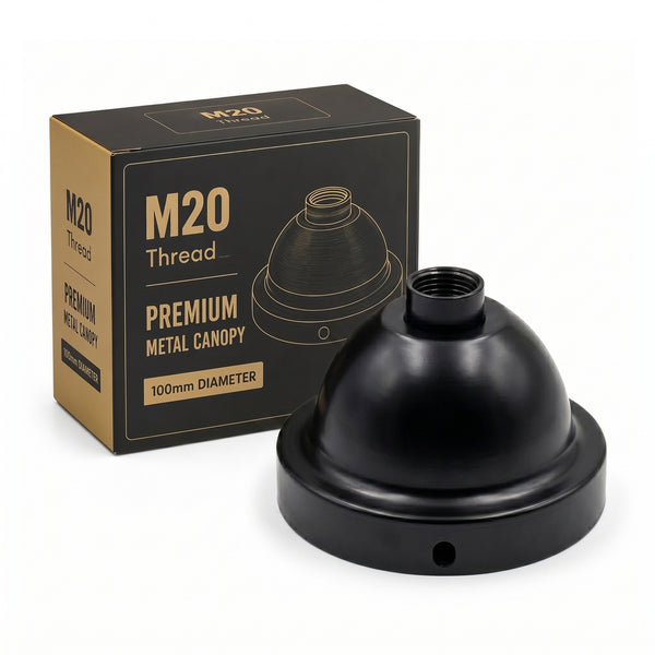 M20 Female Thread Ceiling Rose 100mm Conduit Pendant Kit~6817 – Black