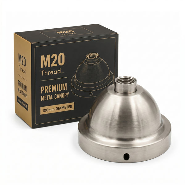 M20 Female Thread Ceiling Rose 100mm Conduit Pendant Kit~6817 – Satin Nickel