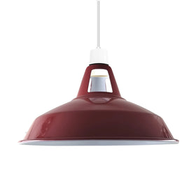 30cm Easy Fit Barn Slotted  Burgundy Metal Lamp Shade ~4400