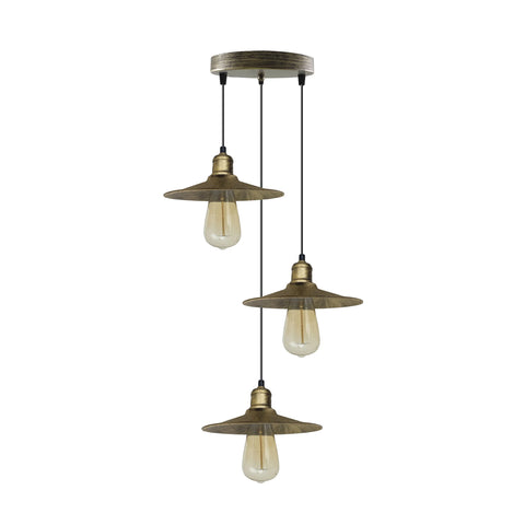 Ceiling Antique Brass 3 light Pendant Metal ~4405