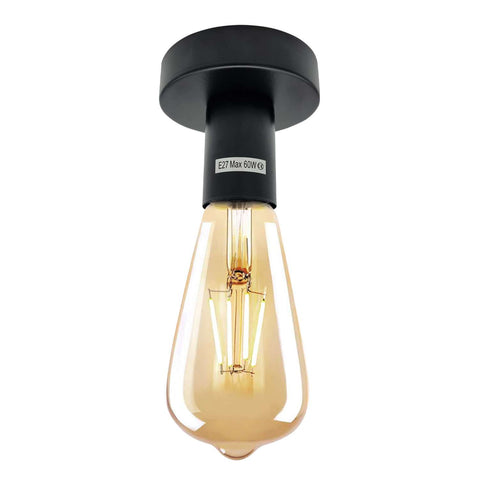 Portalámparas de techo empotrable de metal industrial vintage - Casquillo ES E27 ~5577