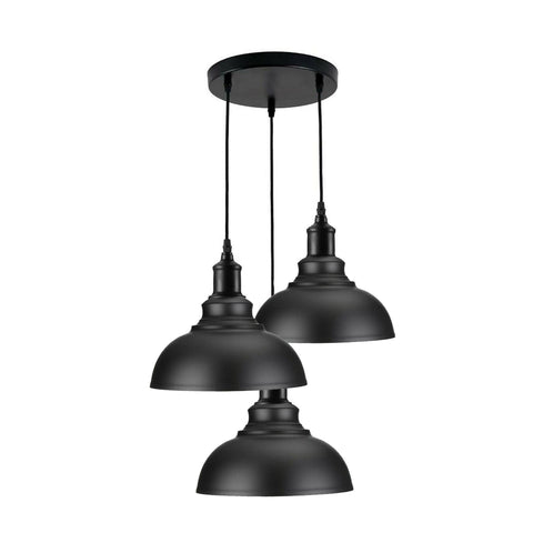 3 Ceiling Lamp Pendant Cluster Lampshade Modern Black Ceiling Light~4492