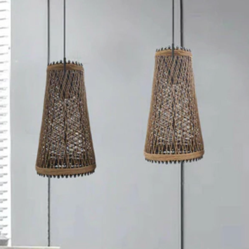 Modern Wicker Rattan Basket Style Ceiling Pendant Light Shade~1961