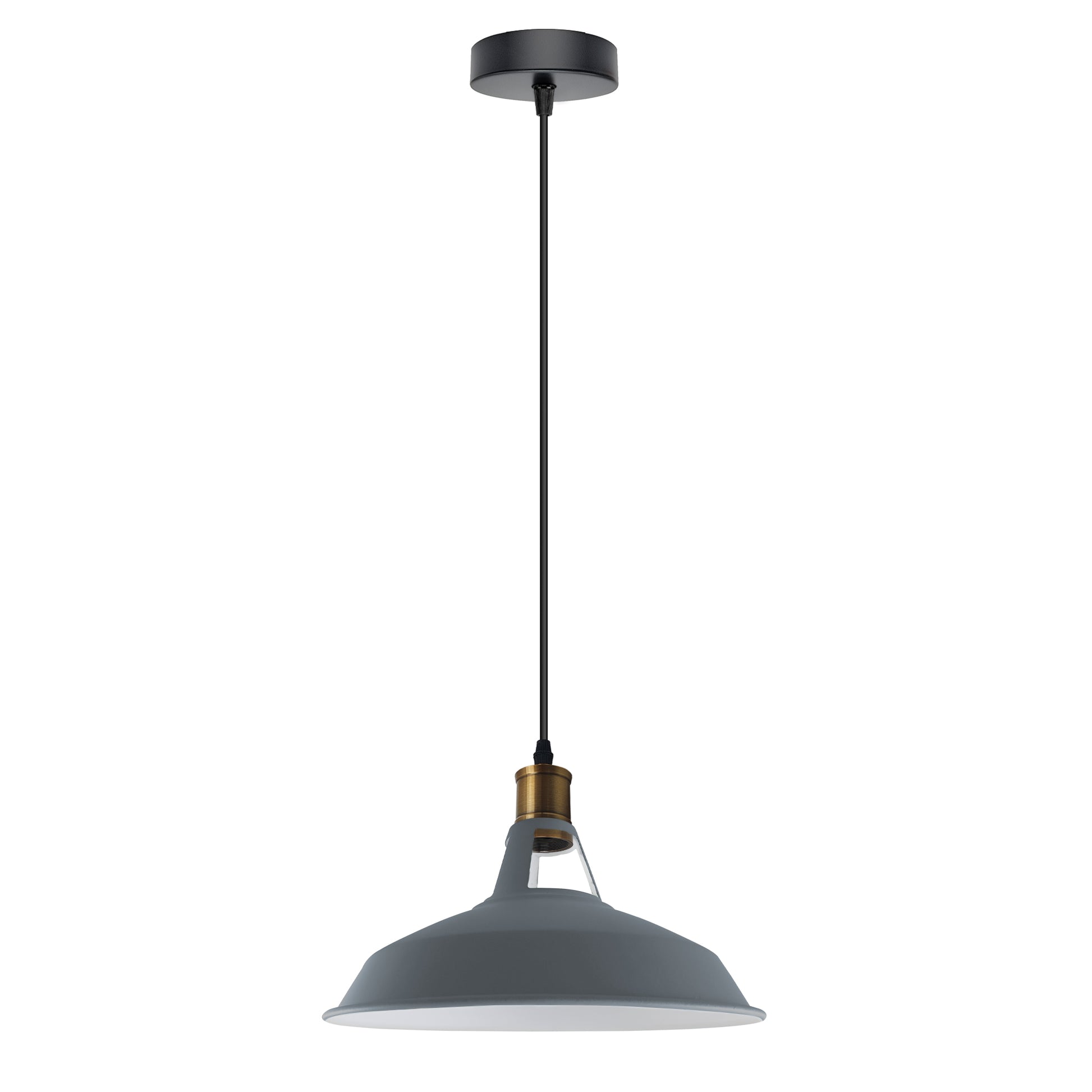 Modern Grey Colour Lampshade Industrial Retro Style Metal Ceiling Pendant Lightshade~2558