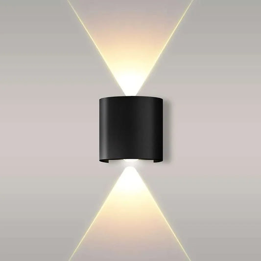 6W LED Indoor-Outdoor Black Curved UP Down Wall light~4962