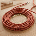 1M/5M/10M 3 Core Twisted Peach Vintage Electric fabric Cable Flex 0.75mm~3369