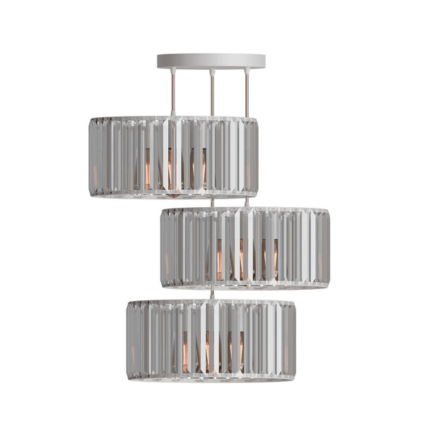 Modern 3 head Light Clear Crystal Shade Pendant Light ~5873 – 30cm / White / Yes