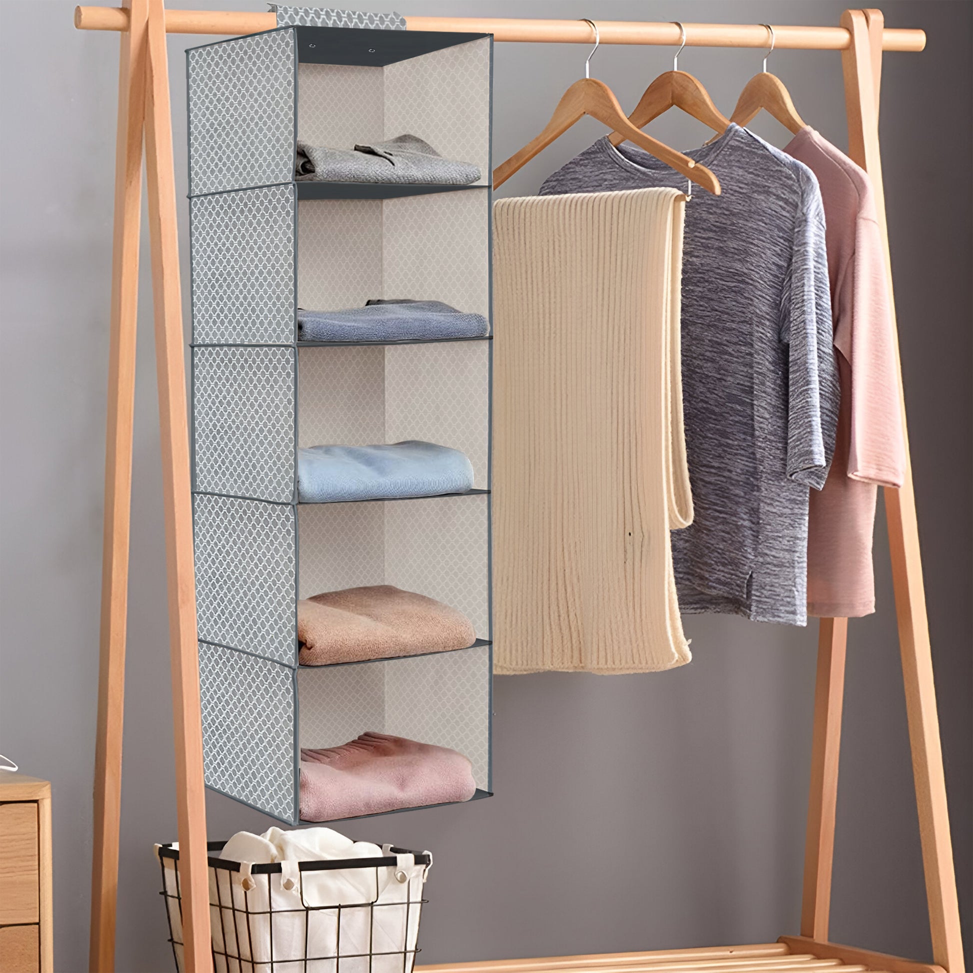 wardrobe with shelves