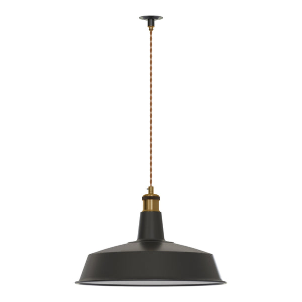 Industrial Black Large pendant light 40cm Metal ~5647 – Cable Kit / No
