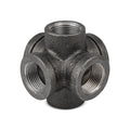 LEDSone industrial vintage 6 Way Pipe Fitting Malleable Iron Black Outlet~1835