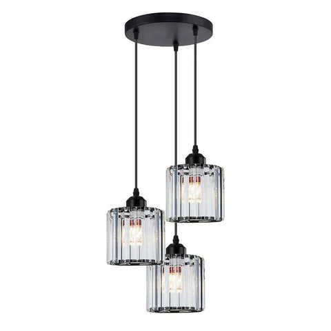 Modern 3 Light Clear Crystal Shade Pendant Light~5050