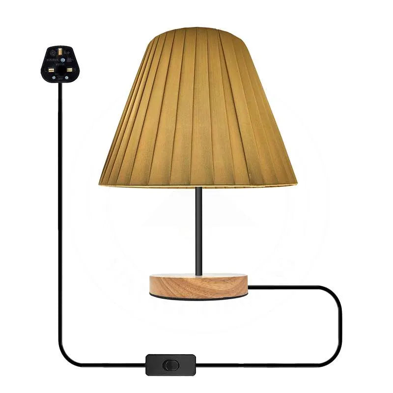 fabric lampshade plug in table lamp light