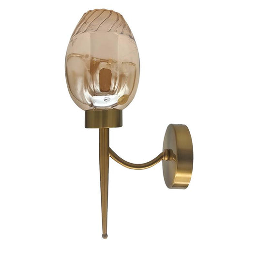 Modern Amber Glass wall lamp Copper Plate E27 Base Indoor Wall sconce