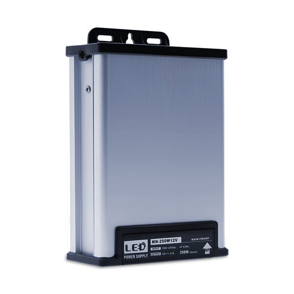 IP45 Rainproof LED Transformer | DC 12V Enclosed Power Supply ~1407 – 250W