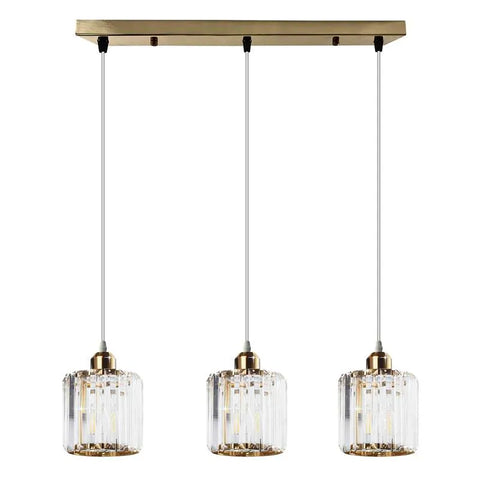 Modern Linear Pendant Lighting with Rectangle Clear Crystal Shade~5051