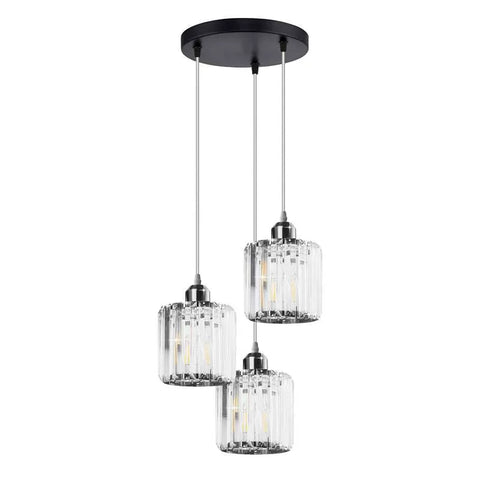 Modern 3 Light Clear Crystal Shade Pendant Light~5050