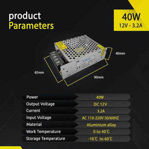 AC 100/240V to DC12V 12W -720W Regulated Switching Power Supply Led Transformer Driver~1406