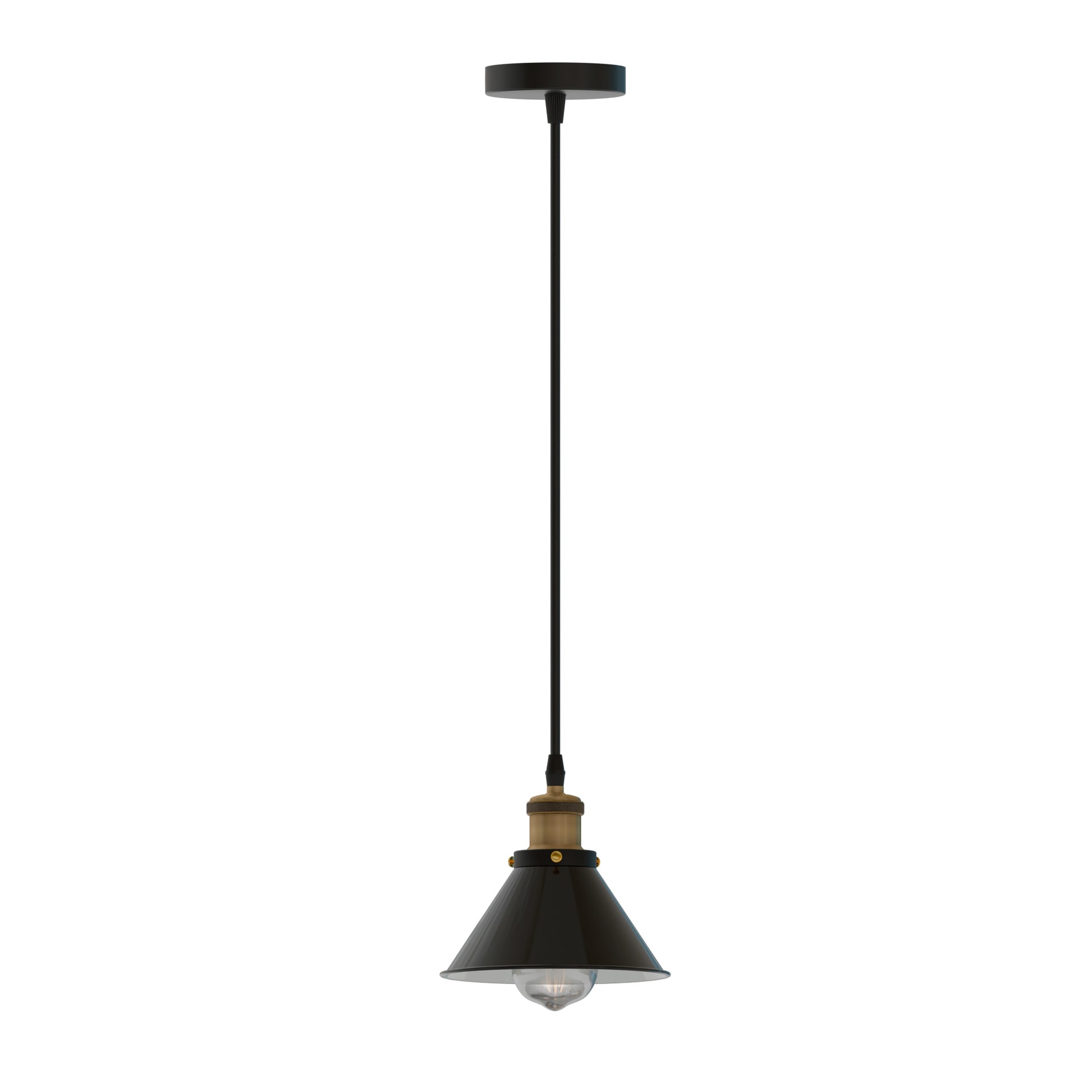 cone-shaped metal pendant light