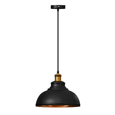 Industrial Black Inner Gold Ceiling Pendant | Easy Fit Retro Light ~ 5713 – Curvy / No