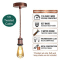 1m Pendant Light Kit E27 Copper Holder Vintage Ceiling Set~1703