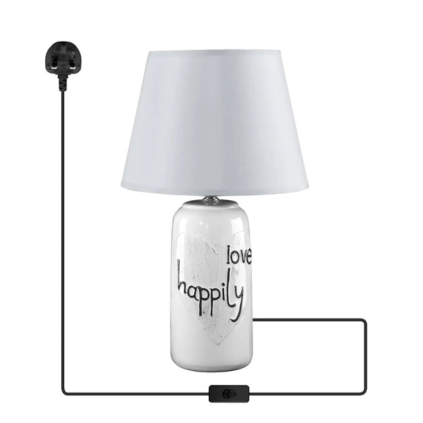 Bedside Reading Table Lamps Light~5161 – White / Yes
