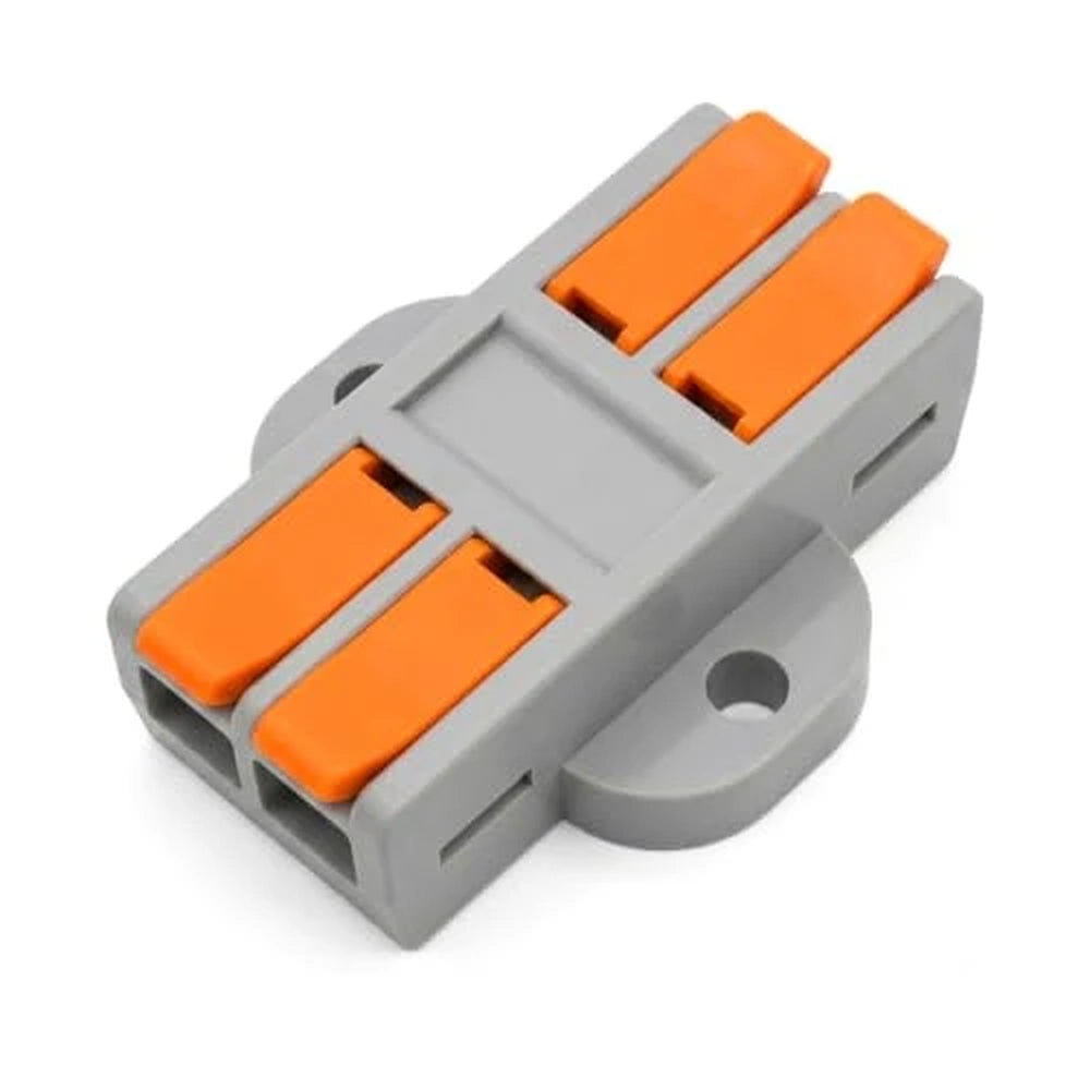 2-way orange lever wire connector with mounting ear